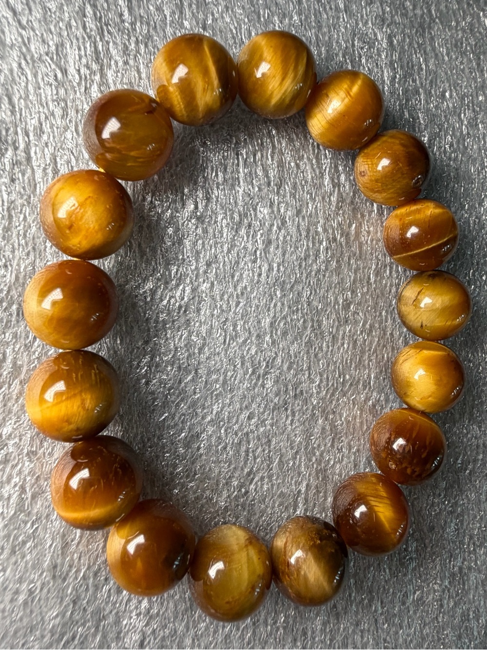 Flashy 12MM Golden Tiger Eye Natural Crystal Bracelet